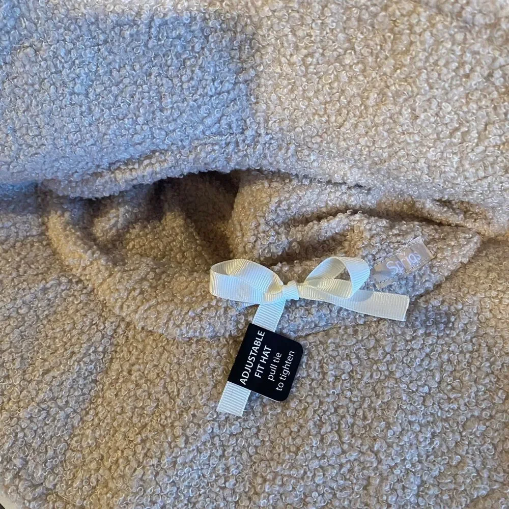 NWT Sprigs Reversible Faux Fur & Sherpa Bucket Hat - Mocha/Cream - Adjustable